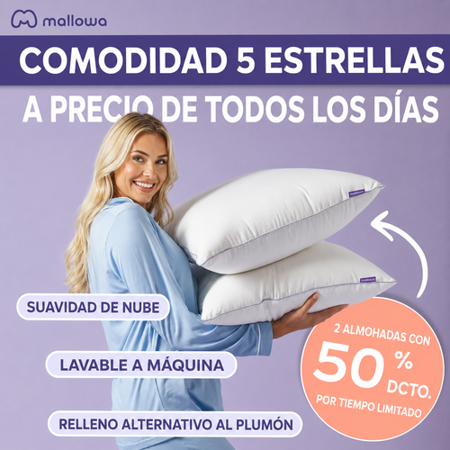 Pack 2 Almohadas Mallowa HotelGuard | Impermeables y Antimanchas